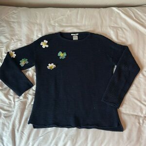 Zara Fancy Summer Collection Floral Daisy Knitwear Sweater